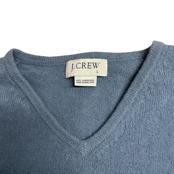 J. CREW SWEATER 100% LAMBSWOOL MENS L QUIET LUXURY KNIT BLUE NEUTRAL OLD MONEY - Picture 3 of 6